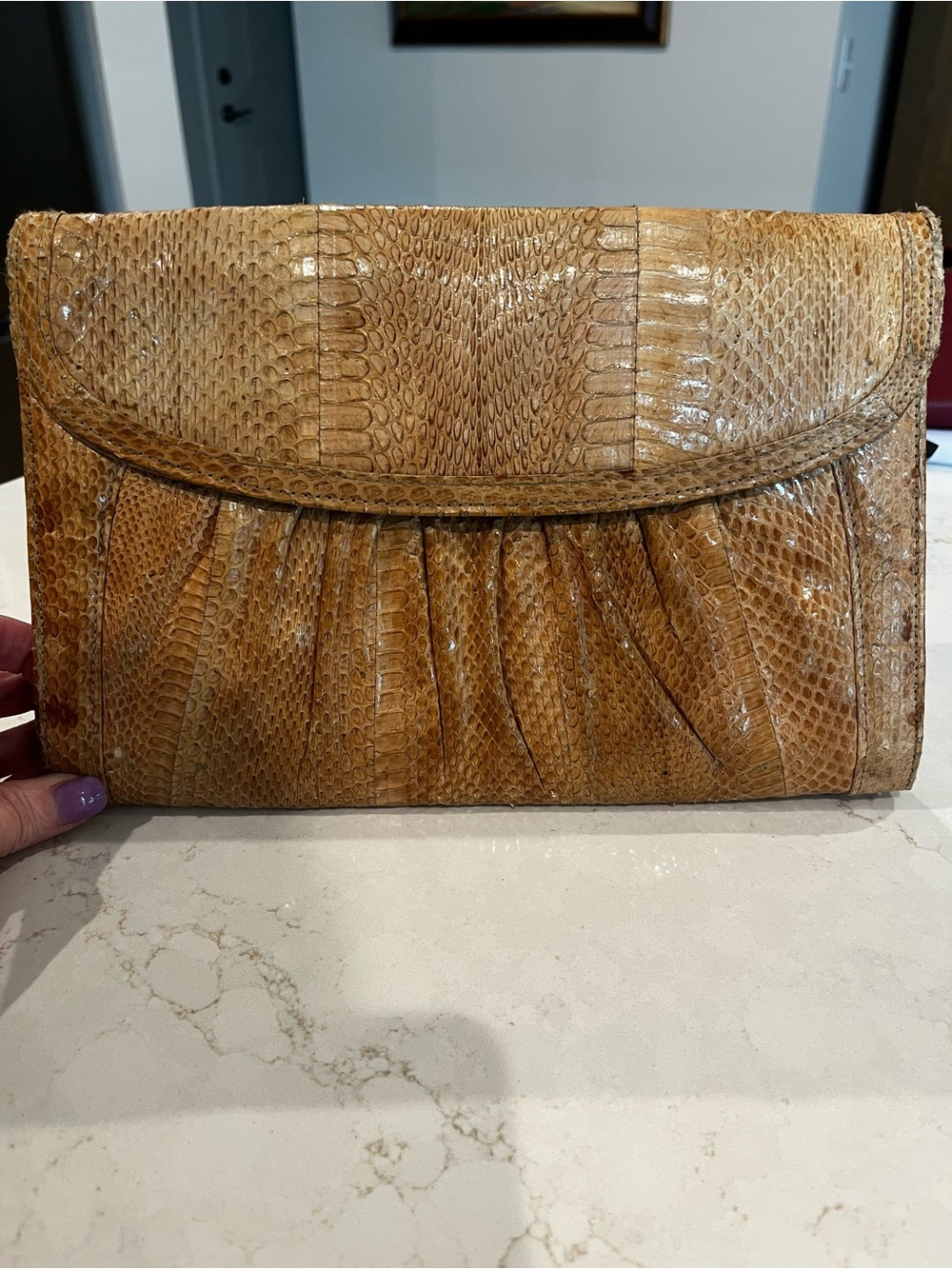 Vintage J Renee snakeskin clutch